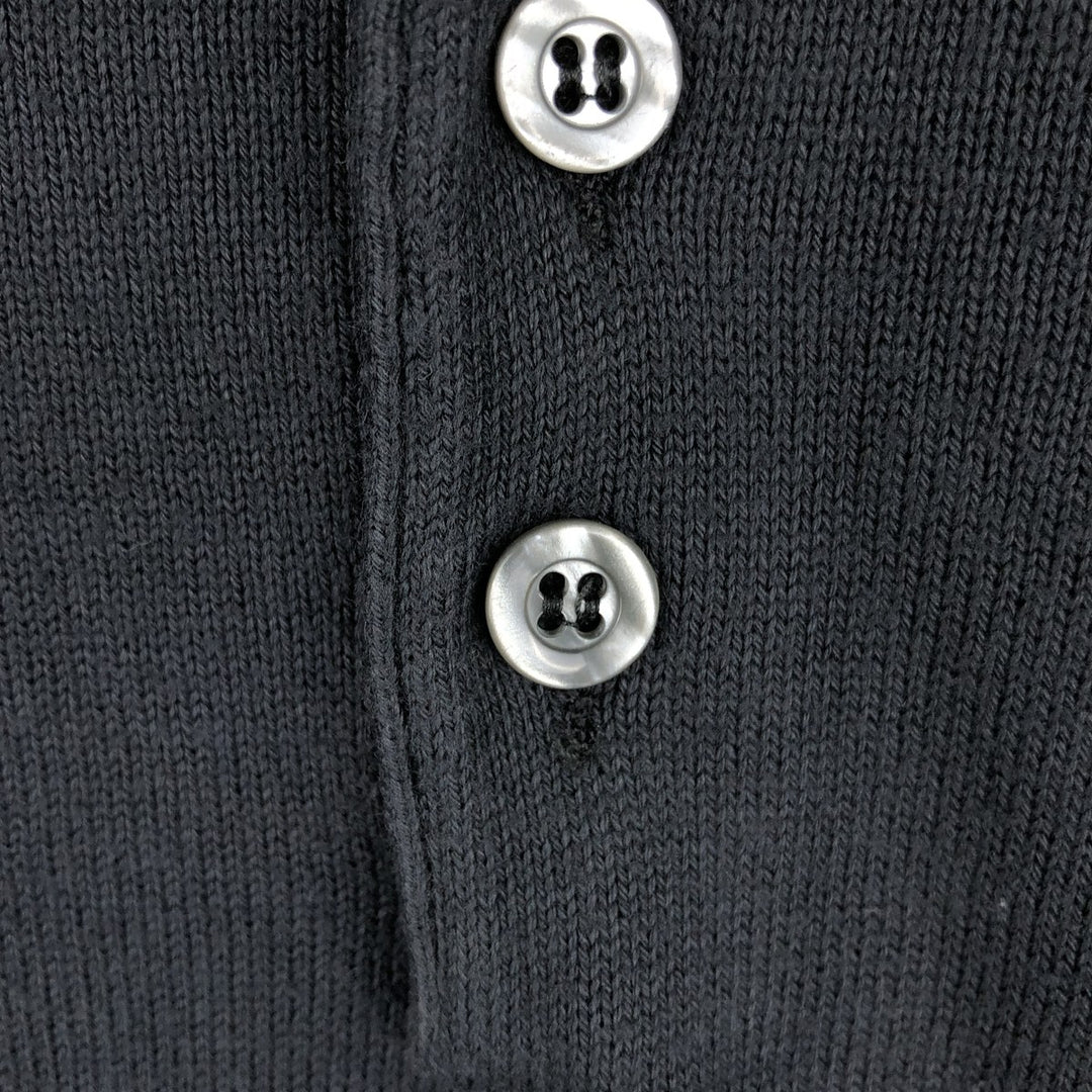 EMBASSY ROW Polo Knit Sweater, Made in Italy, Men's Size L (equivalent), Rib Knit cotton black type Vintage Second Hand