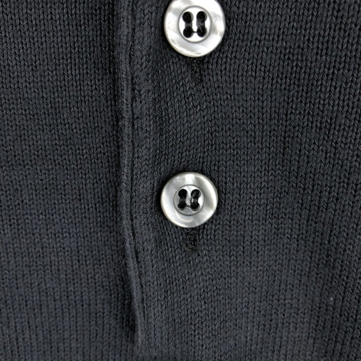 EMBASSY ROW Polo Knit Sweater, Made in Italy, Men's Size L (equivalent), Rib Knit cotton black type Vintage Second Hand