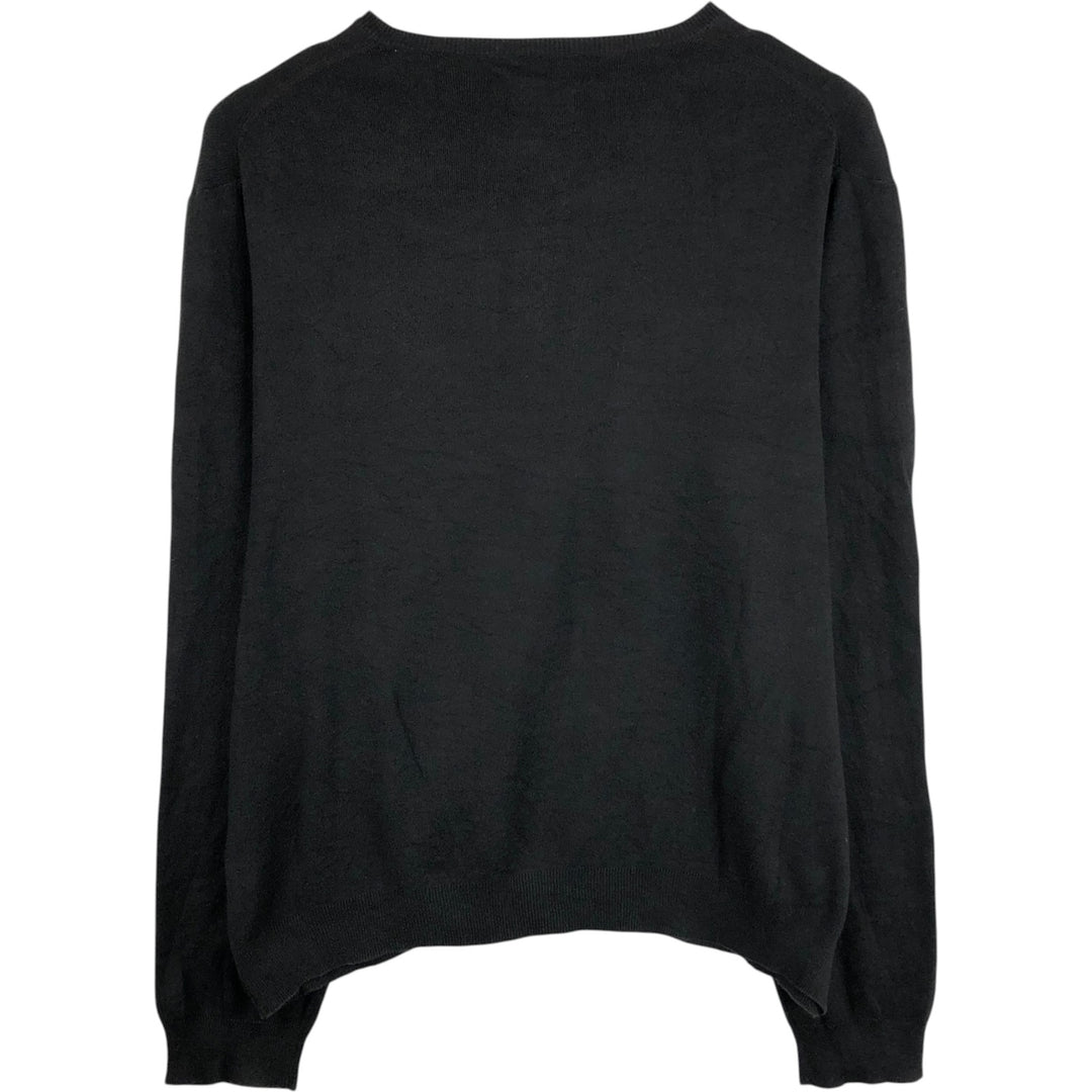 Ralph Lauren POLO by Ralph Lauren V-neck Pima cotton knit sweater, men's size XXL Pima Cotton black type Vintage Second Hand