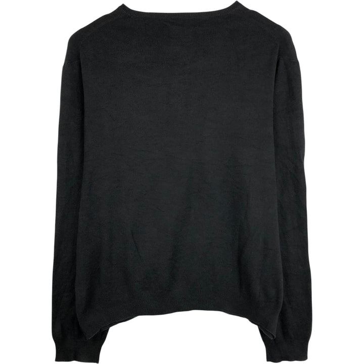 Ralph Lauren POLO by Ralph Lauren V-neck Pima cotton knit sweater, men's size XXL Pima Cotton black type Vintage Second Hand