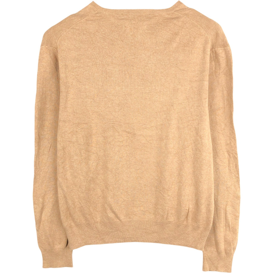 Ralph Lauren POLO by Ralph Lauren V-neck Pima cotton knit sweater, men's size M Pima Cotton Camel type Vintage Second Hand