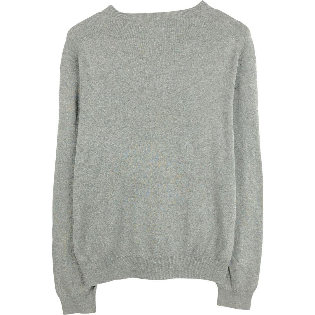 Ralph Lauren POLO RALPH LAUREN V-neck Pima cotton knit sweater, men's size L Pima Cotton gray type Vintage Second Hand