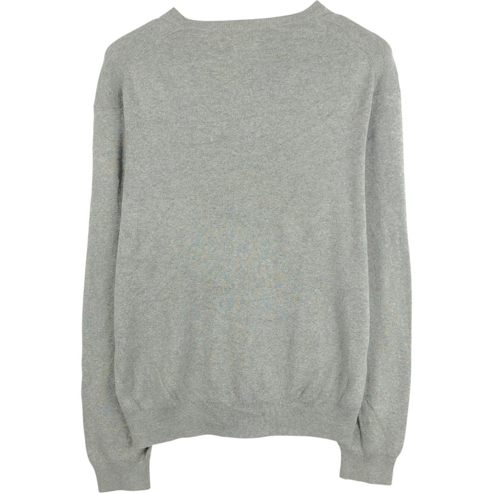 Ralph Lauren POLO RALPH LAUREN V-neck Pima cotton knit sweater, men's size L Pima Cotton gray type Vintage Second Hand