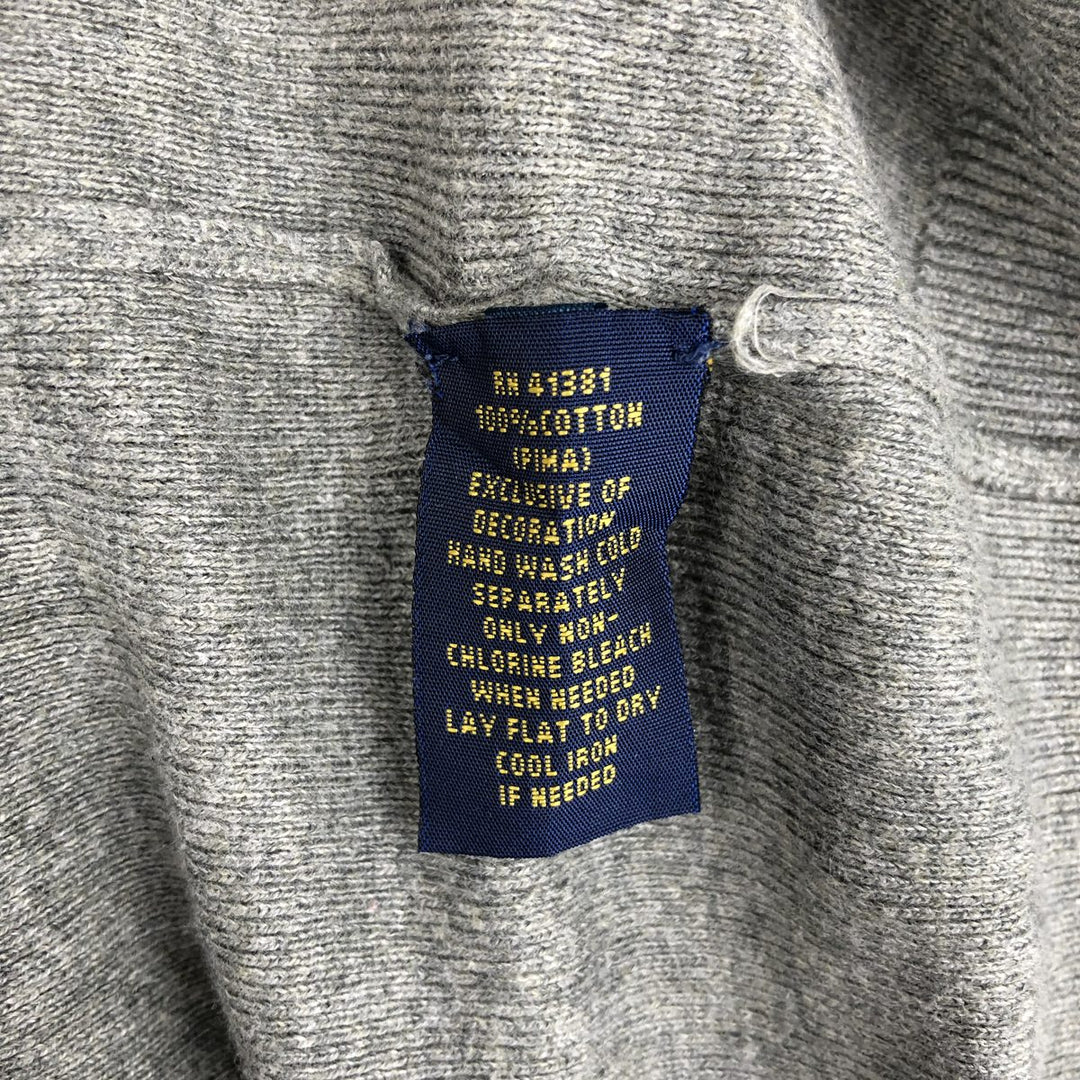 Ralph Lauren POLO RALPH LAUREN V-neck Pima cotton knit sweater, men's size L Pima Cotton gray type Vintage Second Hand
