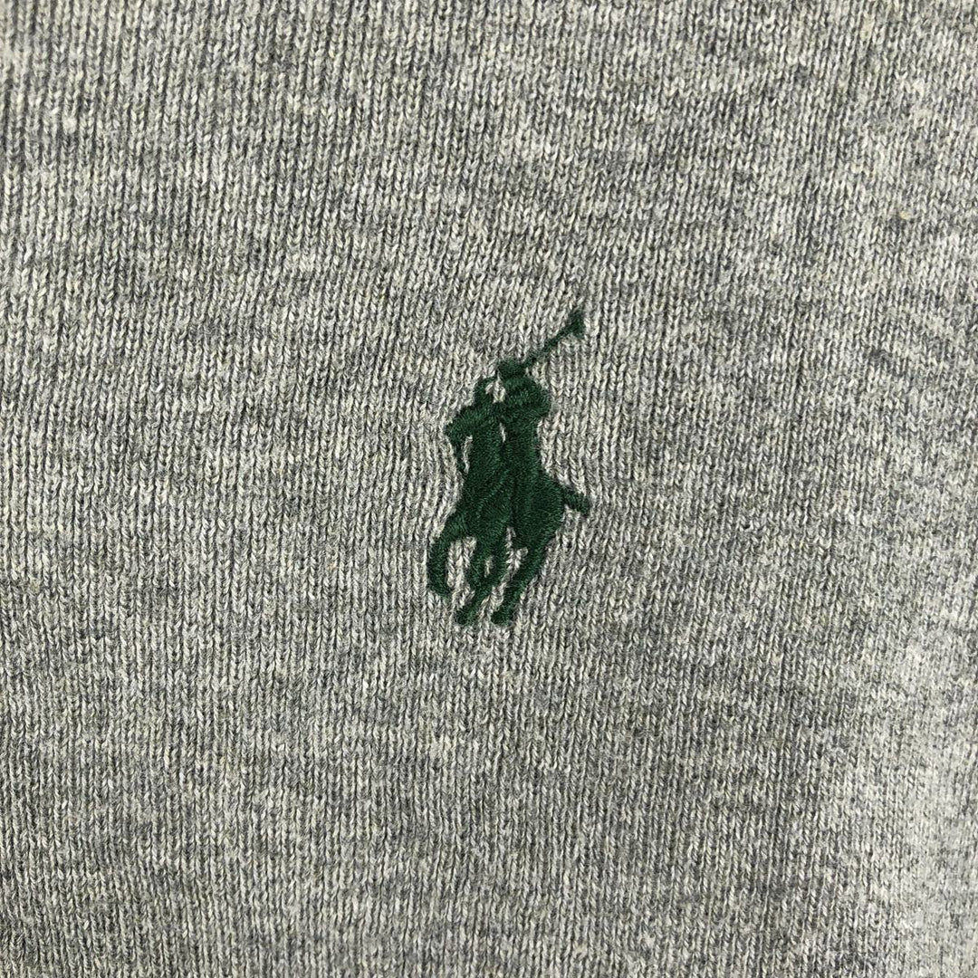 Ralph Lauren POLO RALPH LAUREN V-neck Pima cotton knit sweater, men's size L Pima Cotton gray type Vintage Second Hand