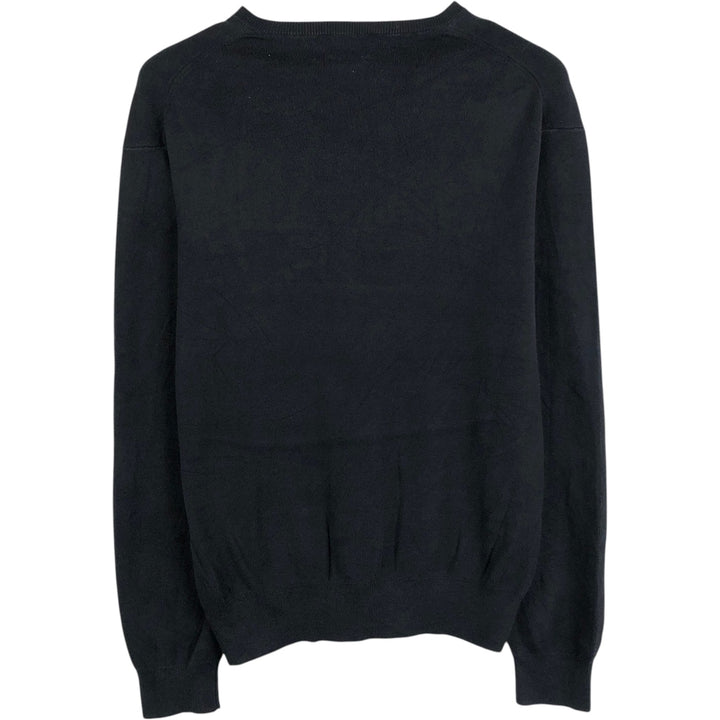 Ralph Lauren POLO by Ralph Lauren V-neck Pima cotton knit sweater, men's size M Pima Cotton black type Vintage Second Hand