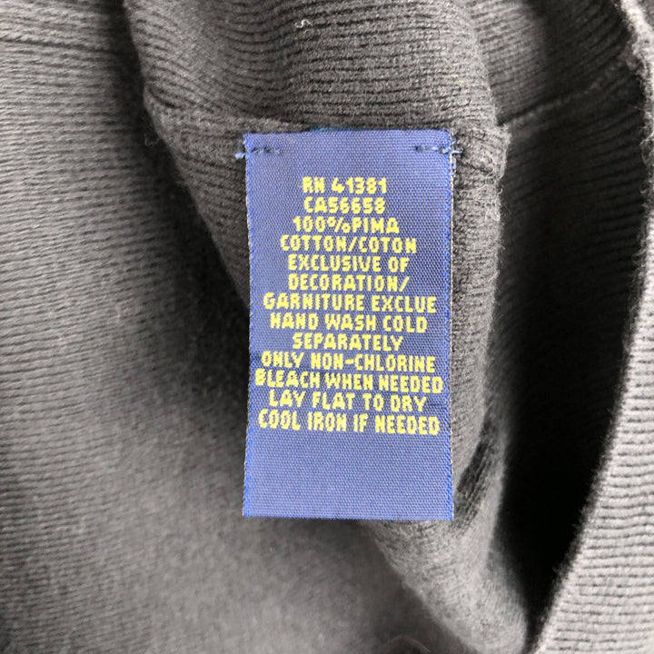 Ralph Lauren POLO by Ralph Lauren V-neck Pima cotton knit sweater, men's size M Pima Cotton black type Vintage Second Hand