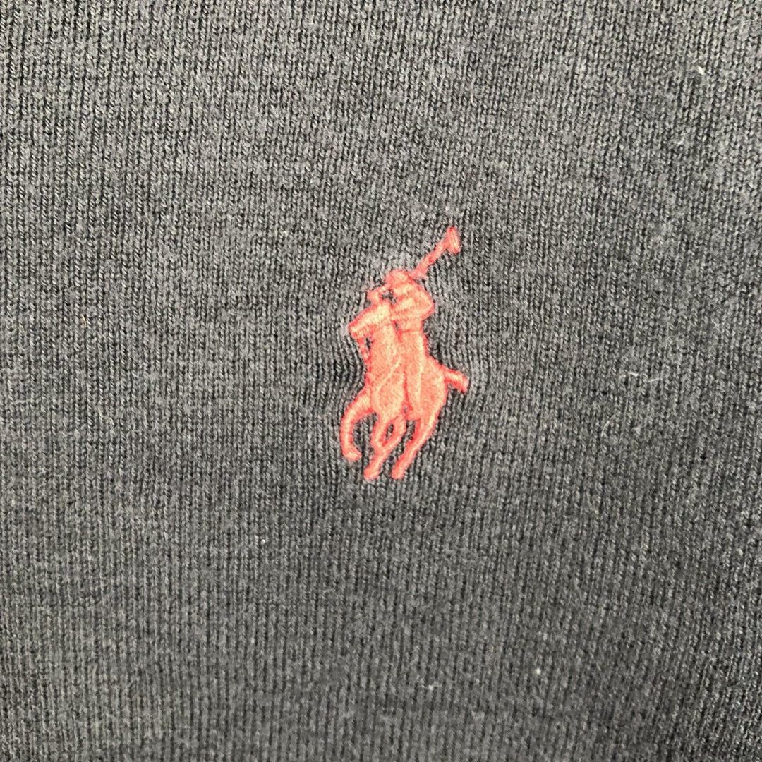 Ralph Lauren POLO by Ralph Lauren V-neck Pima cotton knit sweater, men's size M Pima Cotton black type Vintage Second Hand