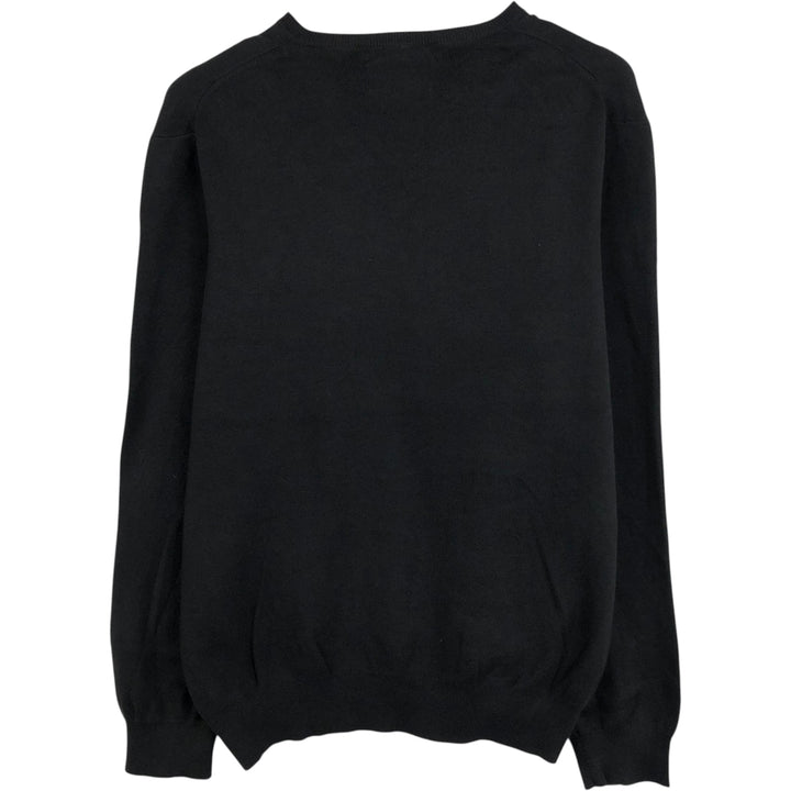 Ralph Lauren POLO by Ralph Lauren V-neck cotton knit sweater, men's size XL equivalent, V-neck. Pima Cotton black type Vintage Second Hand