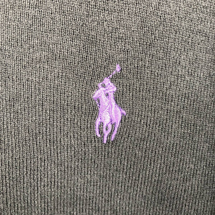 Ralph Lauren POLO by Ralph Lauren V-neck cotton knit sweater, men's size XL equivalent, V-neck. Pima Cotton black type Vintage Second Hand