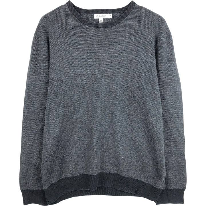 Calvin Klein Cotton Knit Sweater, Men's Size XL cotton black type Vintage Second Hand
