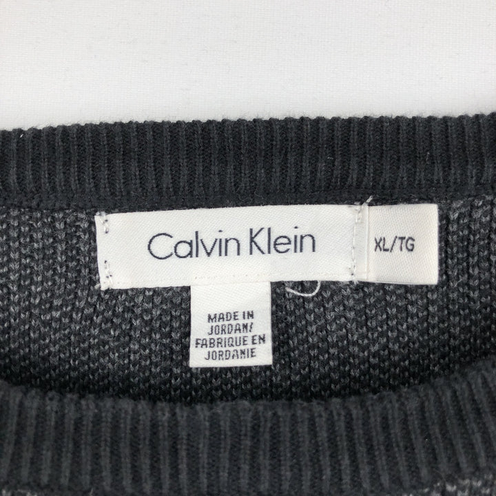 Calvin Klein Cotton Knit Sweater, Men's Size XL cotton black type Vintage Second Hand
