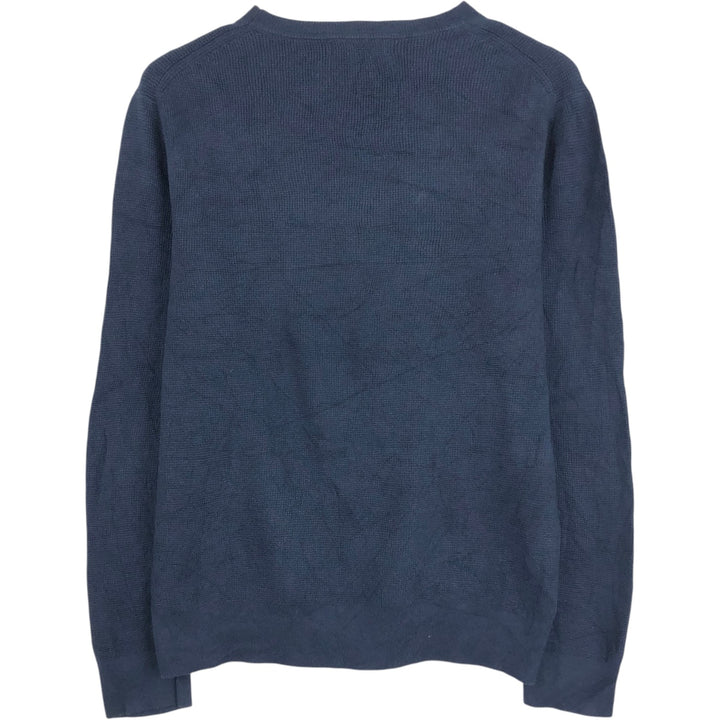 Banana Republic Cotton Knit Sweater, Men's Size M (approx.) Supima Cotton navy blue type Vintage Second Hand