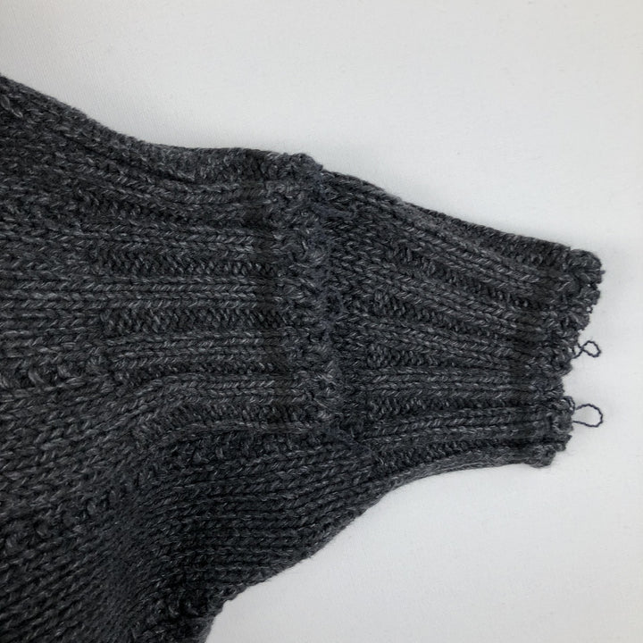 2000'S Eddie Bauer ribbed cotton knit sweater, made in USA, men's size M (approx.) cotton black type Vintage Second Hand