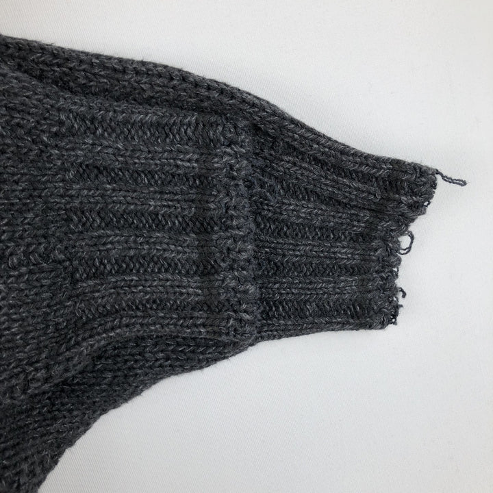 2000'S Eddie Bauer ribbed cotton knit sweater, made in USA, men's size M (approx.) cotton black type Vintage Second Hand