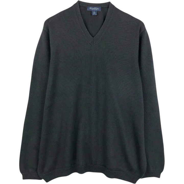 Brooks Brothers V-neck Pima cotton knit sweater, men's size XL (approx.) Pima Cotton black type Vintage Second Hand
