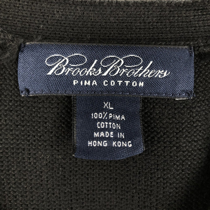 Brooks Brothers V-neck Pima cotton knit sweater, men's size XL (approx.) Pima Cotton black type Vintage Second Hand