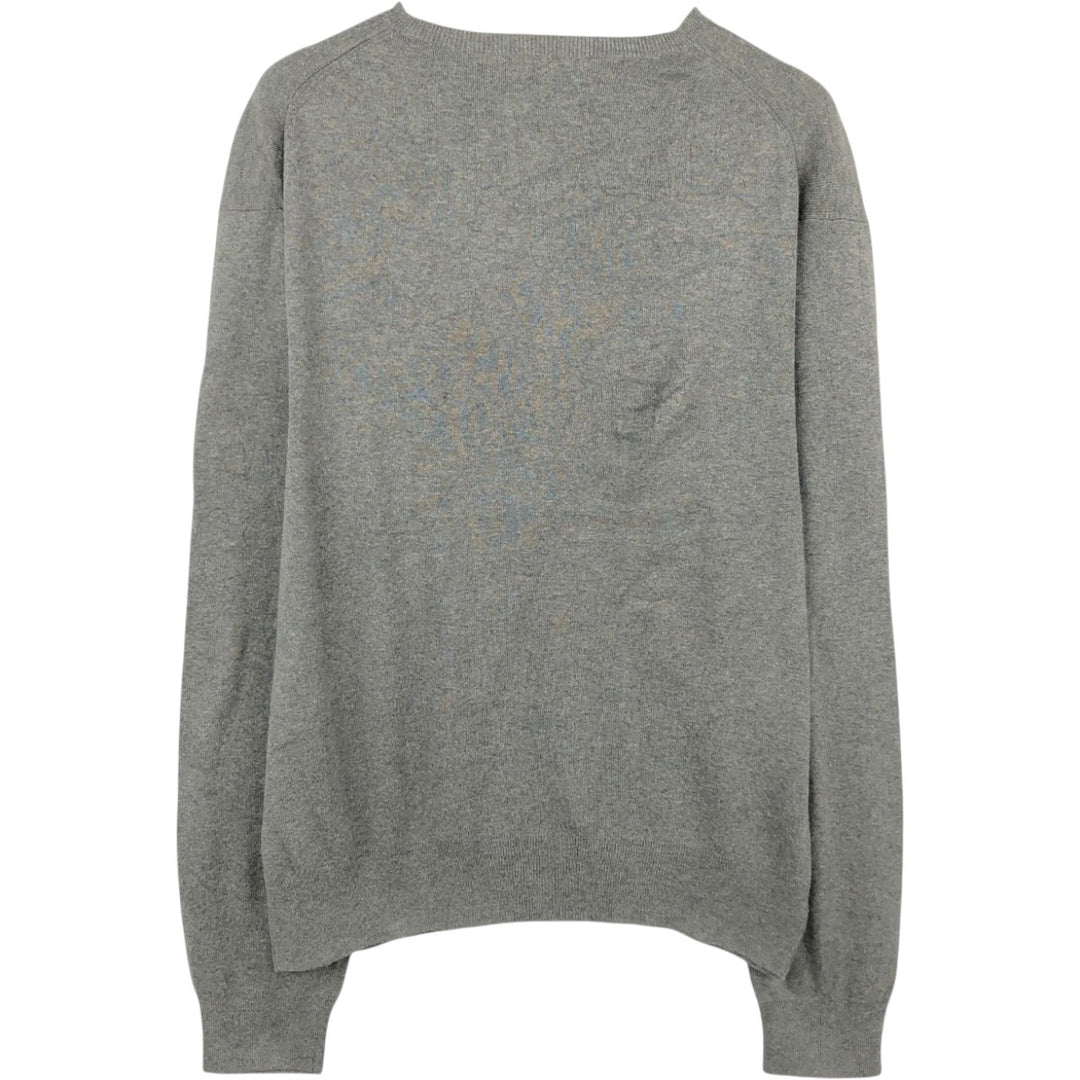 Ralph Lauren POLO by Ralph Lauren V-neck Pima cotton knit sweater, men's size L Pima Cotton gray type Vintage Second Hand