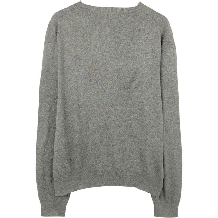 Ralph Lauren POLO by Ralph Lauren V-neck Pima cotton knit sweater, men's size L Pima Cotton gray type Vintage Second Hand