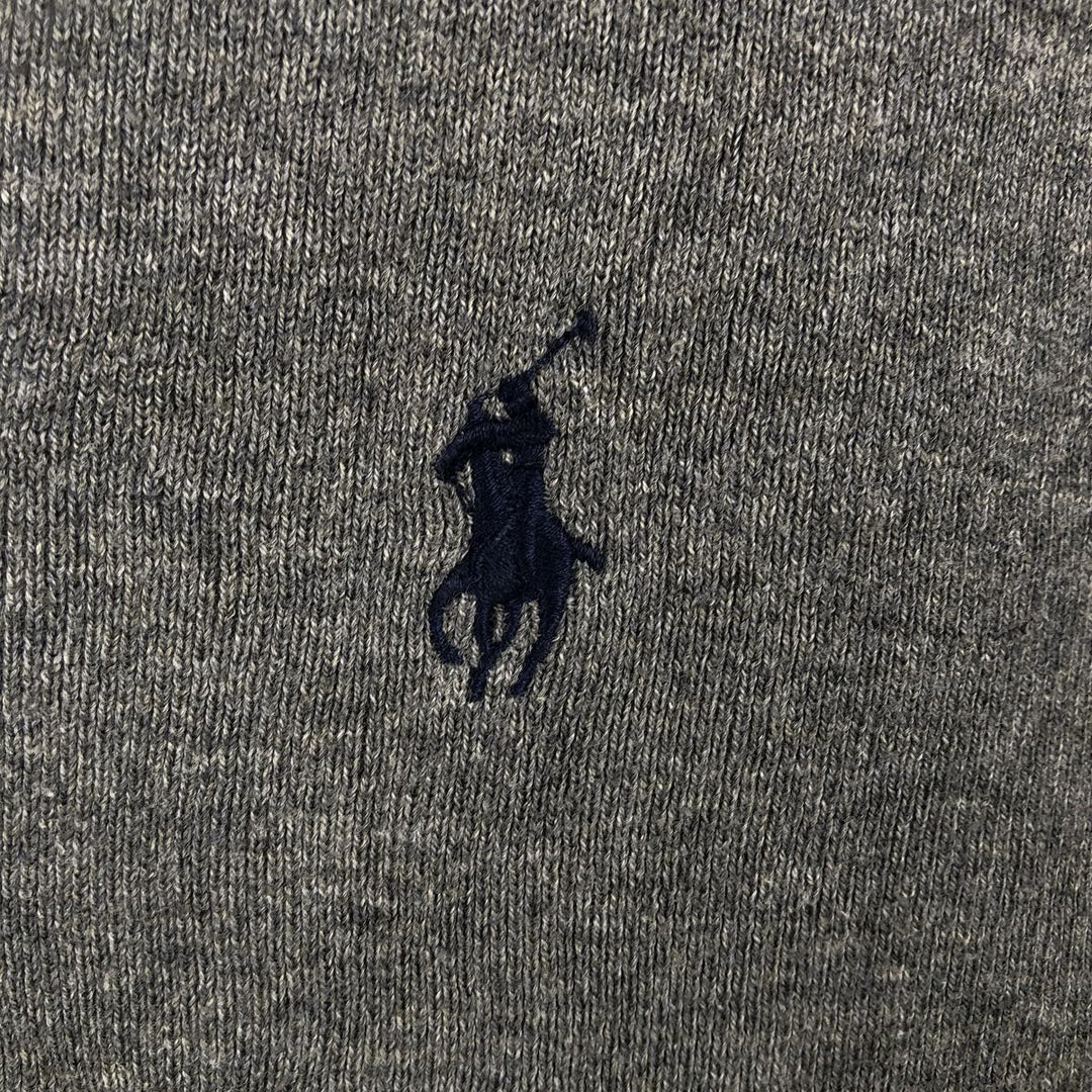 Ralph Lauren POLO by Ralph Lauren V-neck Pima cotton knit sweater, men's size L Pima Cotton gray type Vintage Second Hand