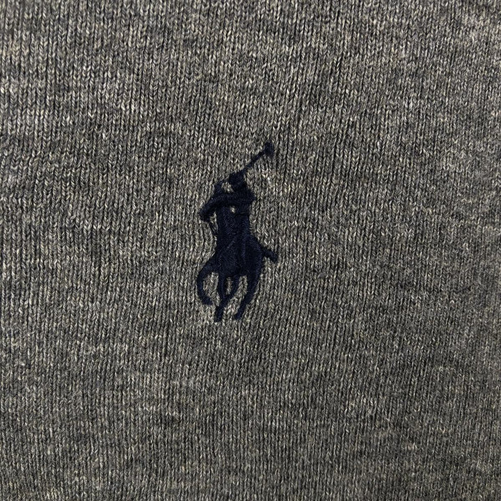 Ralph Lauren POLO by Ralph Lauren V-neck Pima cotton knit sweater, men's size L Pima Cotton gray type Vintage Second Hand