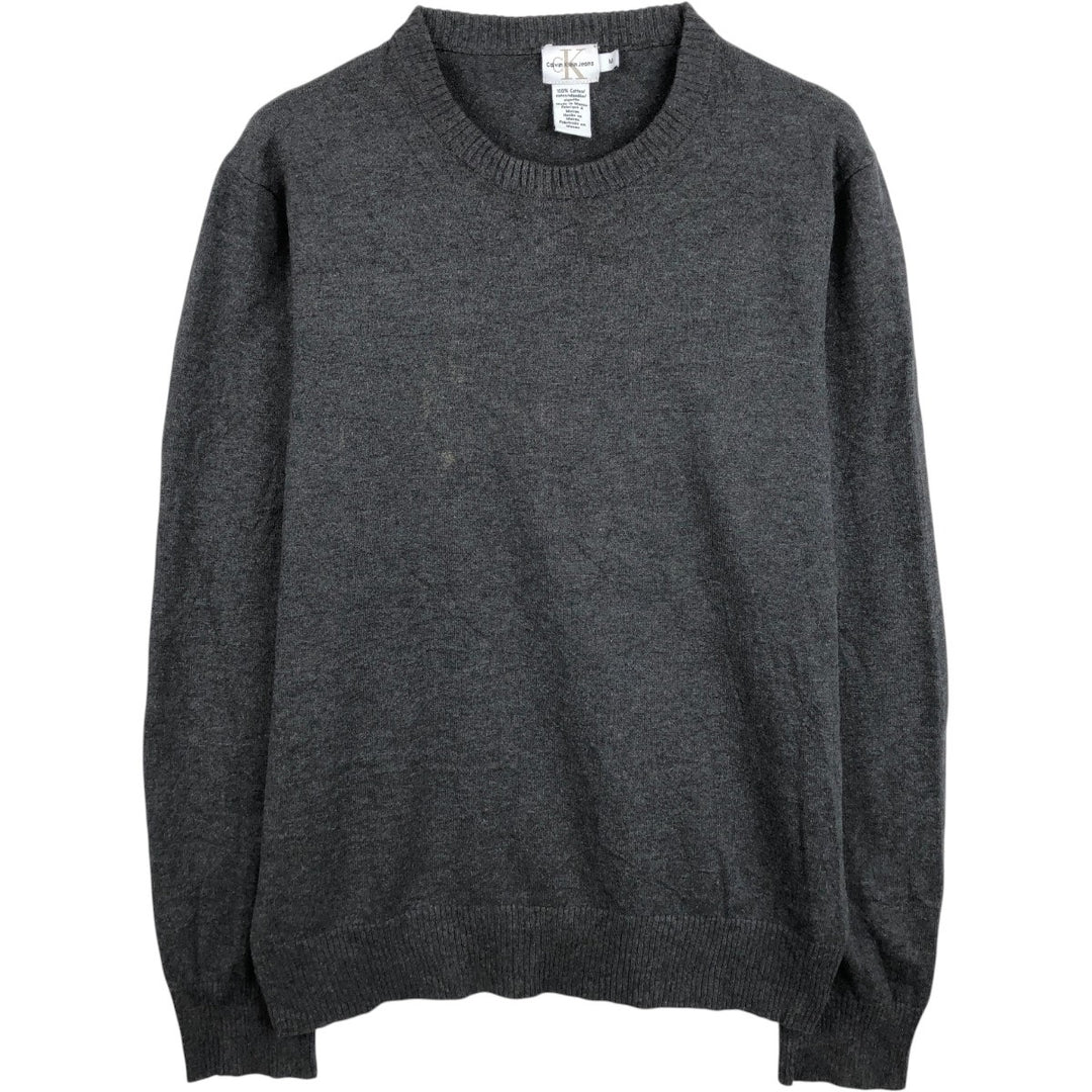 90s-00'S Calvin Klein JEANS cotton knit sweater, men's size M (approx.), vintage. cotton Charcoal Vintage Second Hand