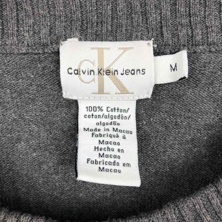 90s-00'S Calvin Klein JEANS cotton knit sweater, men's size M (approx.), vintage. cotton Charcoal Vintage Second Hand