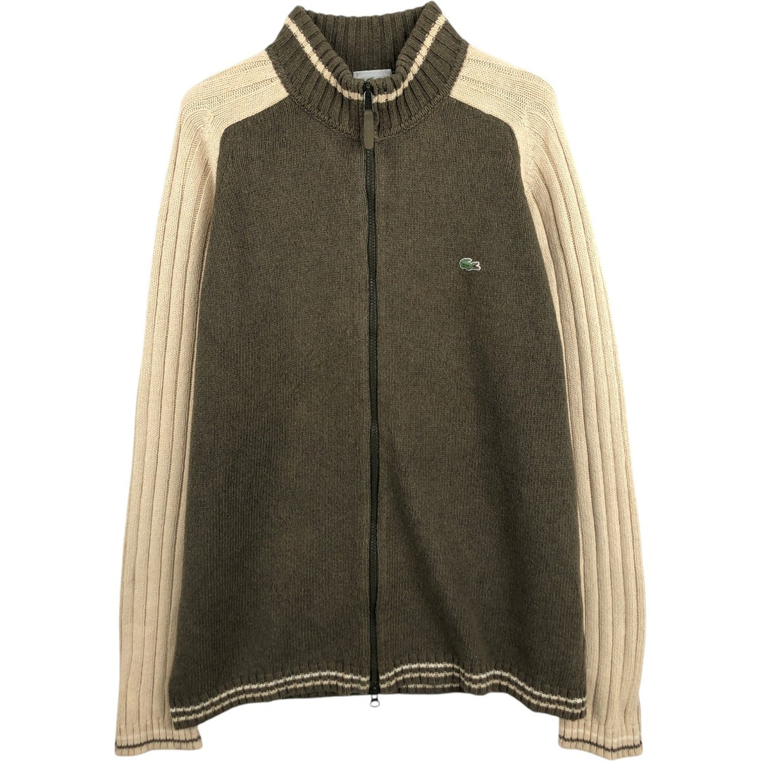 Lacoste Driver's Knit Sweater, Size 7 (Men's XXL equivalent) cotton brown type Vintage Second Hand