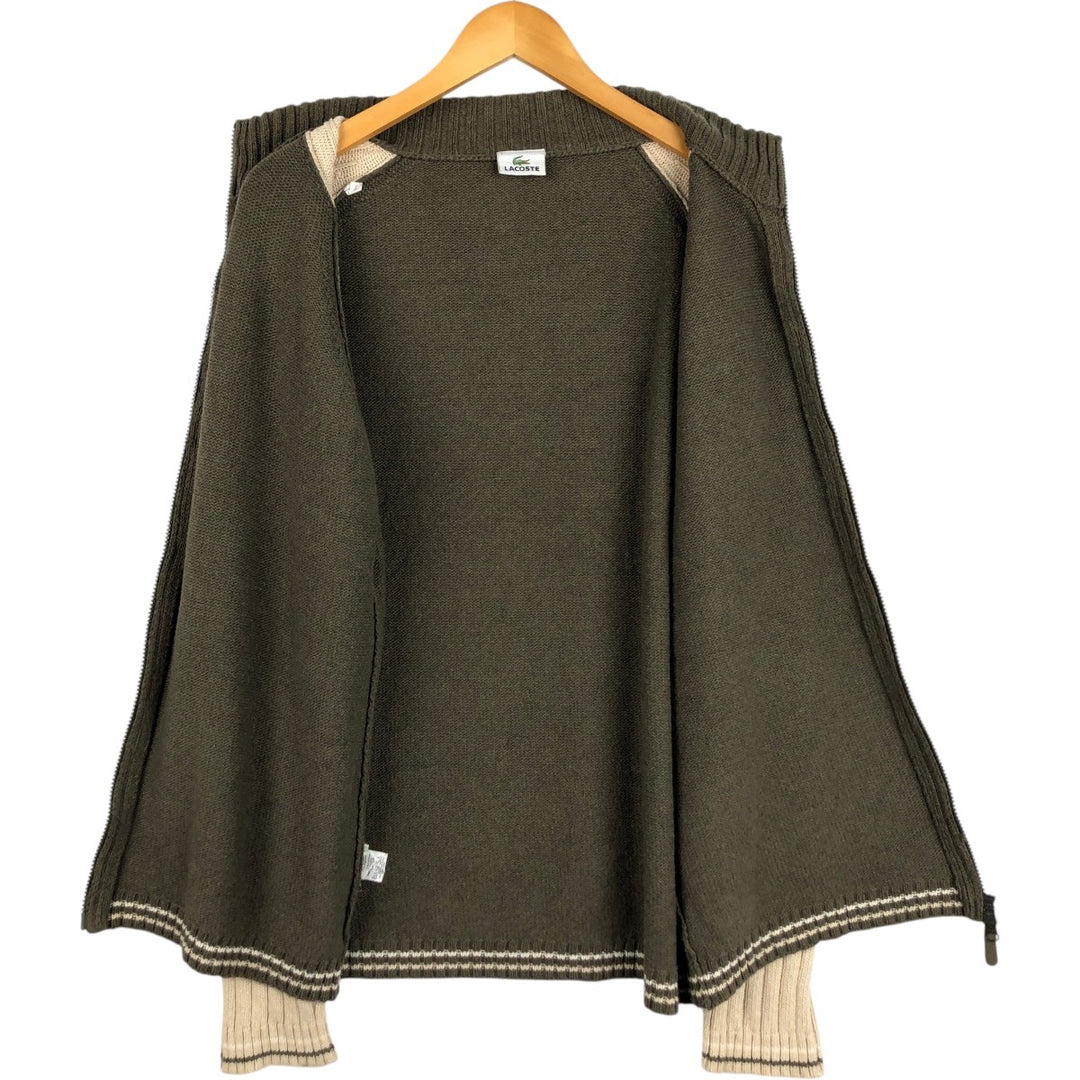 Lacoste Driver's Knit Sweater, Size 7 (Men's XXL equivalent) cotton brown type Vintage Second Hand