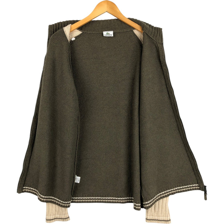 Lacoste Driver's Knit Sweater, Size 7 (Men's XXL equivalent) cotton brown type Vintage Second Hand