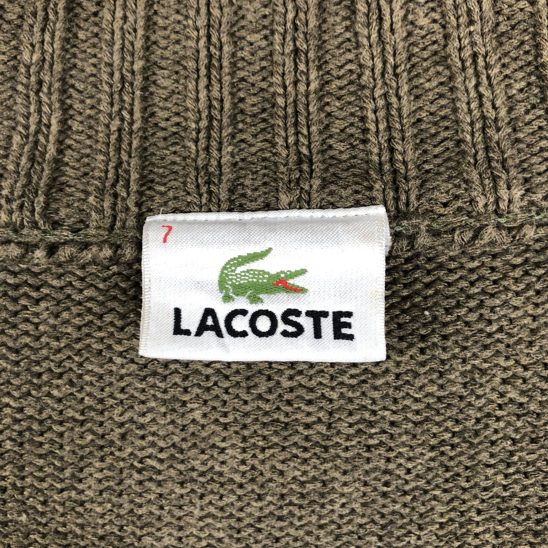 Lacoste Driver's Knit Sweater, Size 7 (Men's XXL equivalent) cotton brown type Vintage Second Hand