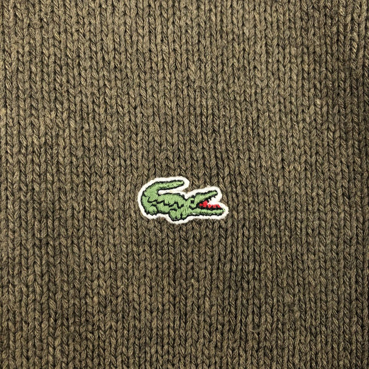 Lacoste Driver's Knit Sweater, Size 7 (Men's XXL equivalent) cotton brown type Vintage Second Hand