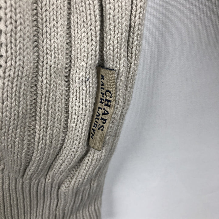 Ralph Lauren CHAPS Cable Knit Cotton Sweater, Made in USA, Men's Size L (approx.) cotton white type Vintage Second Hand