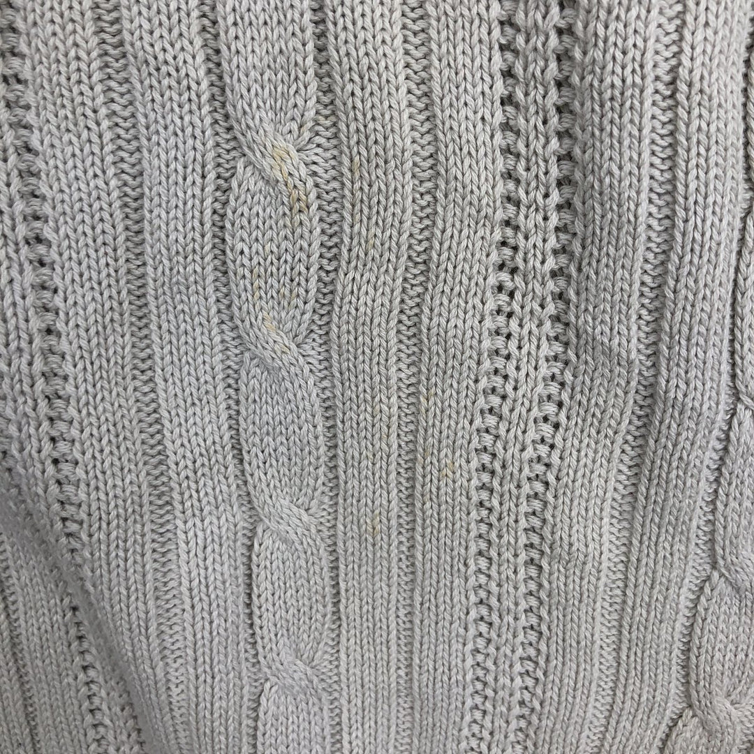 Ralph Lauren CHAPS Cable Knit Cotton Sweater, Made in USA, Men's Size L (approx.) cotton white type Vintage Second Hand