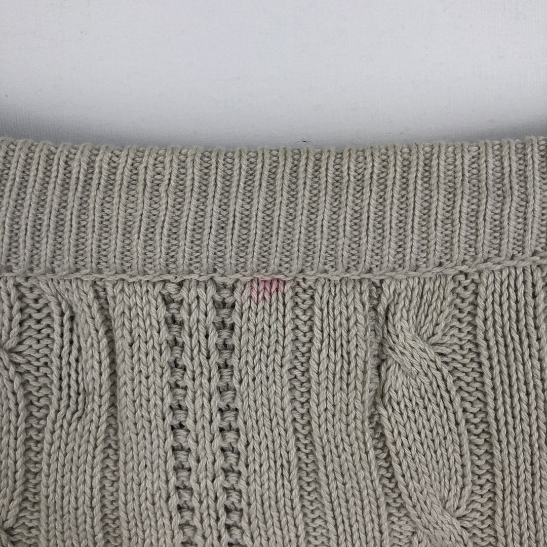 Ralph Lauren CHAPS Cable Knit Cotton Sweater, Made in USA, Men's Size L (approx.) cotton white type Vintage Second Hand