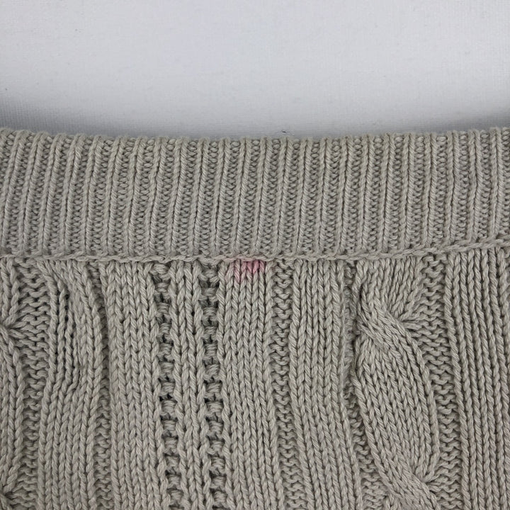 Ralph Lauren CHAPS Cable Knit Cotton Sweater, Made in USA, Men's Size L (approx.) cotton white type Vintage Second Hand