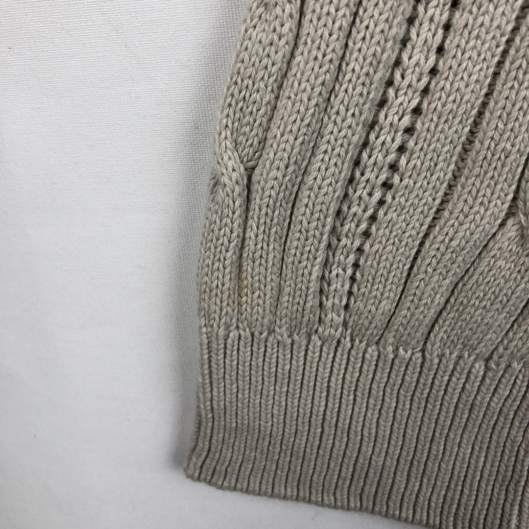 Ralph Lauren CHAPS Cable Knit Cotton Sweater, Made in USA, Men's Size L (approx.) cotton white type Vintage Second Hand