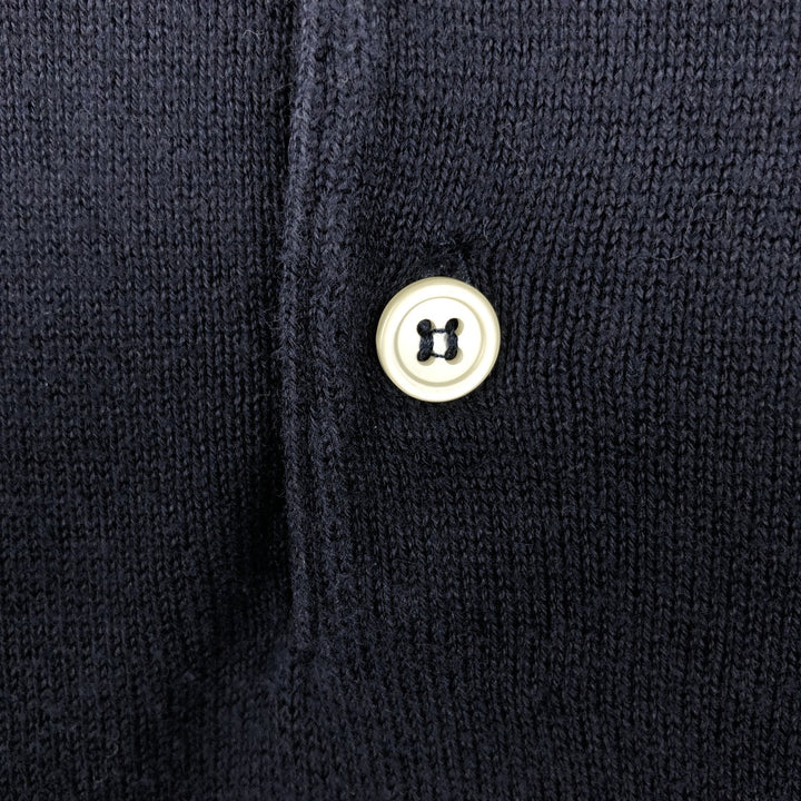 90s-00'S Abercrombie and Fitch Polo Knit Sweater, Made in USA, Men's XL equivalent, Vintage cotton navy blue type Vintage Second Hand