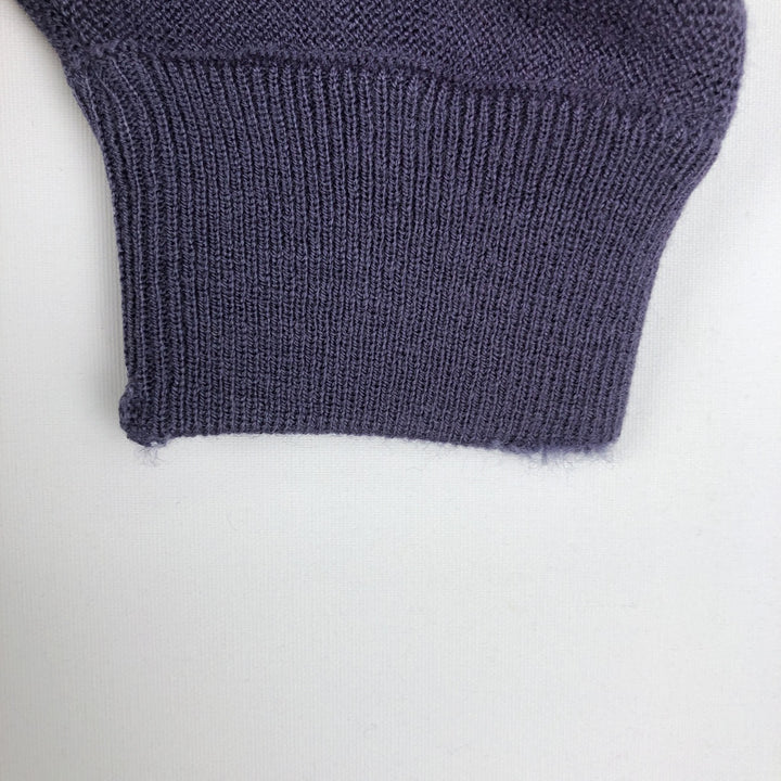 1980'S Lacoste CHEMISE French Lacoste V-neck acrylic knit sweater, made in Spain, men's size M equivalent, vintage. acrylic Purple type blue-purple Vintage Second Hand
