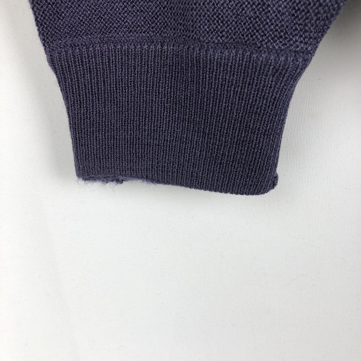 1980'S Lacoste CHEMISE French Lacoste V-neck acrylic knit sweater, made in Spain, men's size M equivalent, vintage. acrylic Purple type blue-purple Vintage Second Hand