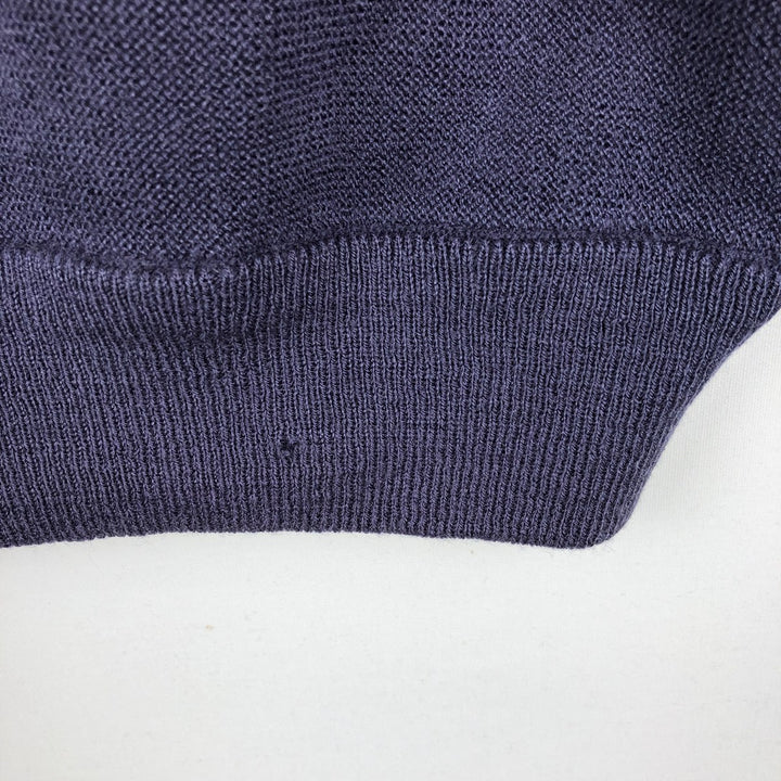 1980'S Lacoste CHEMISE French Lacoste V-neck acrylic knit sweater, made in Spain, men's size M equivalent, vintage. acrylic Purple type blue-purple Vintage Second Hand