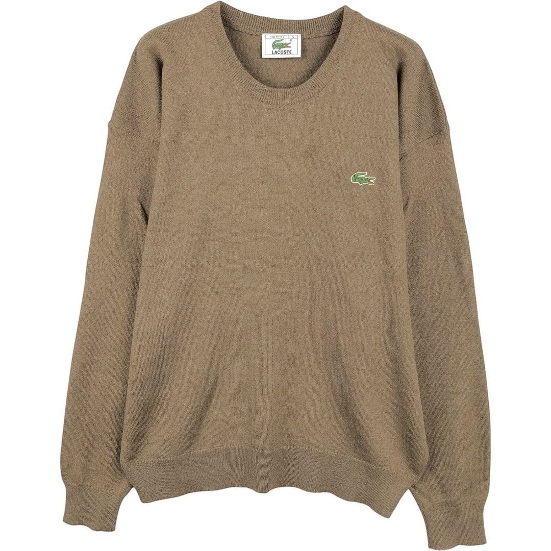 Lacoste wool x acrylic knit sweater, made in Spain, size 5 (equivalent to men's L). wool brown type Vintage Second Hand