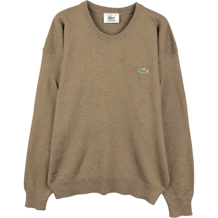Lacoste wool x acrylic knit sweater, made in Spain, size 5 (equivalent to men's L). wool brown type Vintage Second Hand