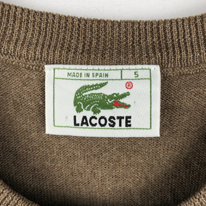 Lacoste wool x acrylic knit sweater, made in Spain, size 5 (equivalent to men's L). wool brown type Vintage Second Hand