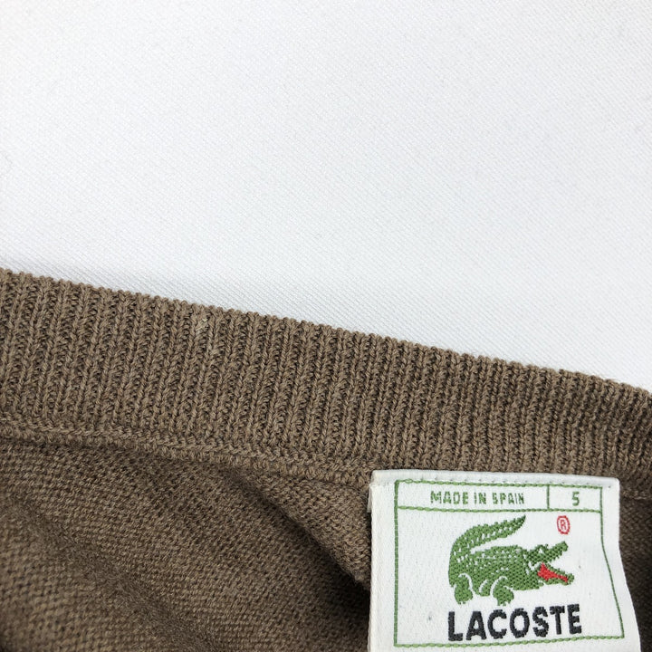 Lacoste wool x acrylic knit sweater, made in Spain, size 5 (equivalent to men's L). wool brown type Vintage Second Hand