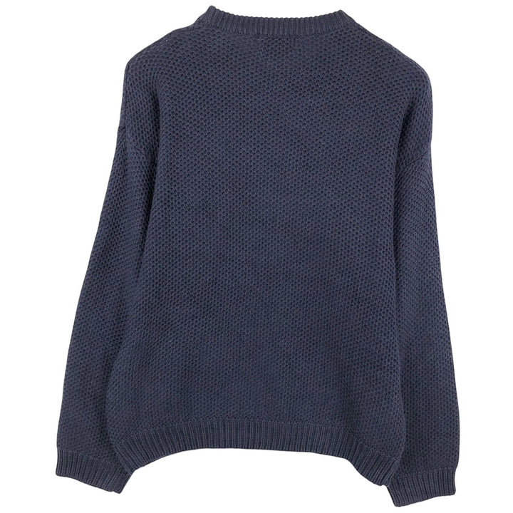 Vintage 90s-00'S Eddie Bauer cotton knit sweater, men's size L cotton navy blue type Vintage Second Hand