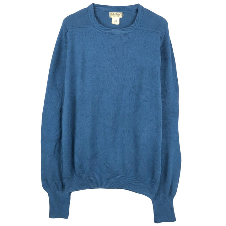 Vintage LLBean cotton knit sweater from the 80s-90s, made in the USA, men's size L equivalent. cotton blue type Vintage Second Hand