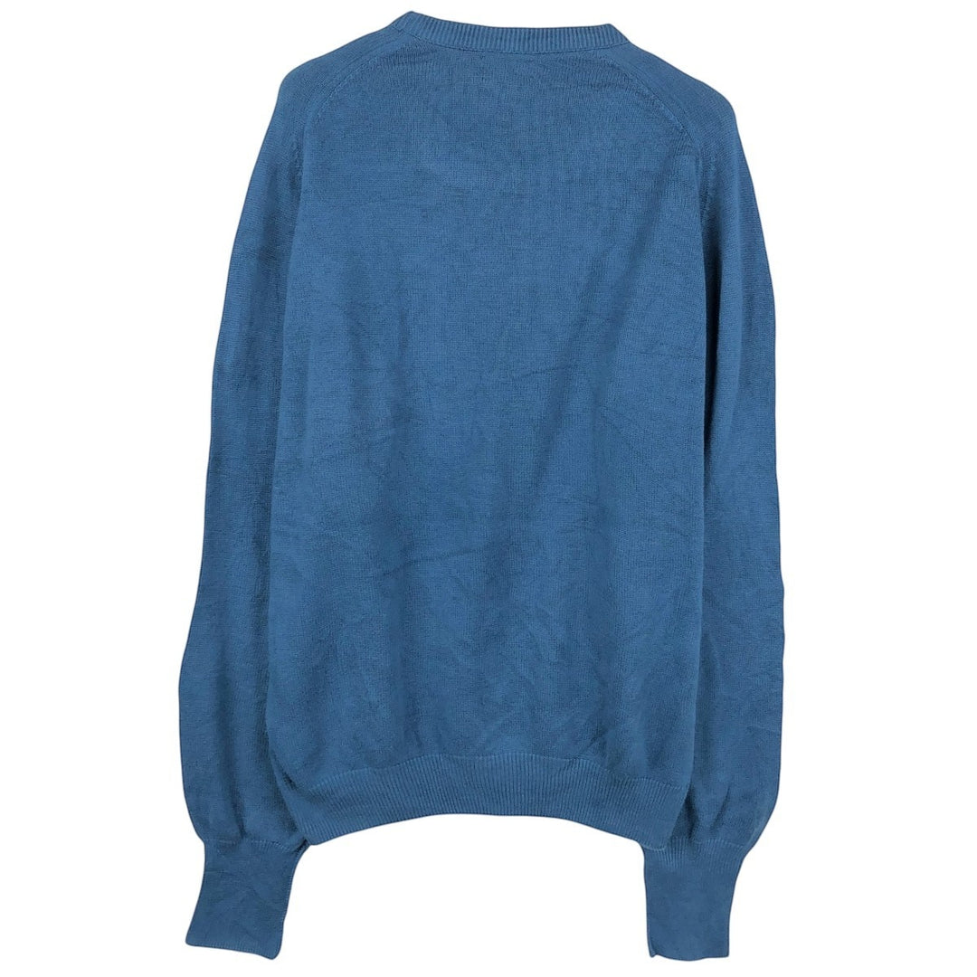 Vintage LLBean cotton knit sweater from the 80s-90s, made in the USA, men's size L equivalent. cotton blue type Vintage Second Hand