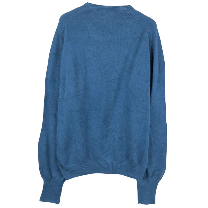 Vintage LLBean cotton knit sweater from the 80s-90s, made in the USA, men's size L equivalent. cotton blue type Vintage Second Hand