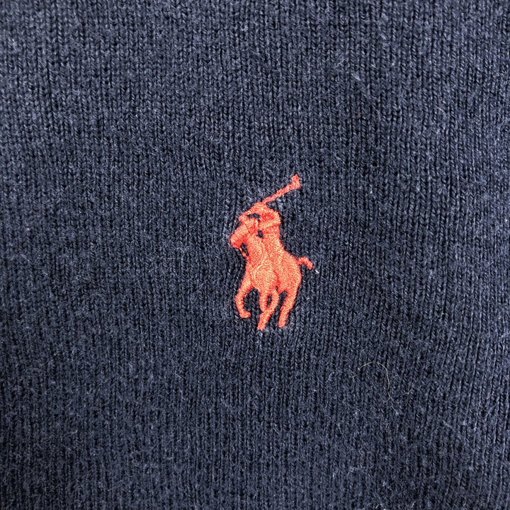 Ralph Lauren POLO by Ralph Lauren Cotton Knit Sweater Men's L size cotton navy blue type Vintage Second Hand